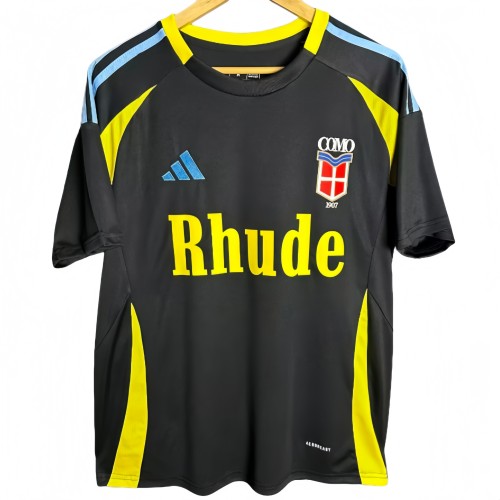 2025-26 Mens Como Fourth away  black Soccer Jersey