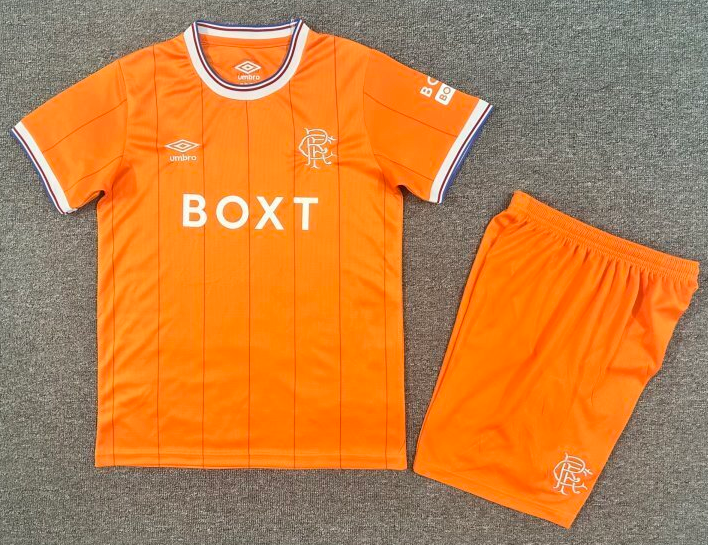 2025-26 Kids Rangers Orange Fourth Away soccer Jersey
