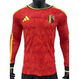 2026-27 Mens Belgium home red Player version long sleeve soccer Jersey