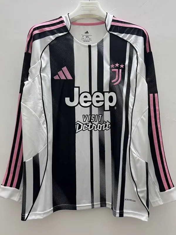 2025-26 Mens Juventus home  Long Sleeve  soccer Jersey