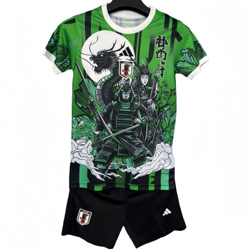 2025-26 Kids  Japan comic version green soccer jersey
