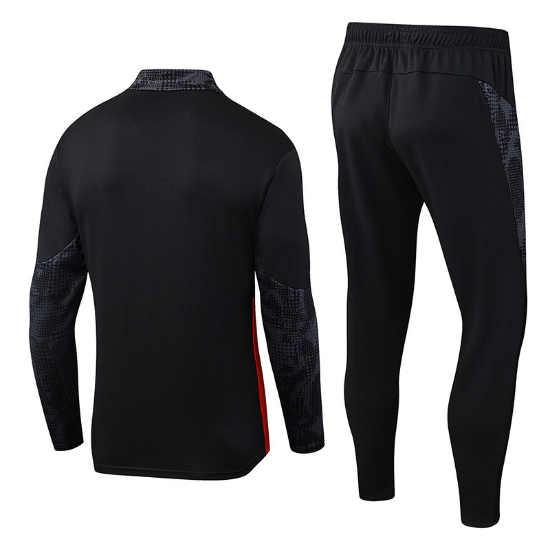 2025-26 Mens AC Milan black half-pull Tracksuit suit