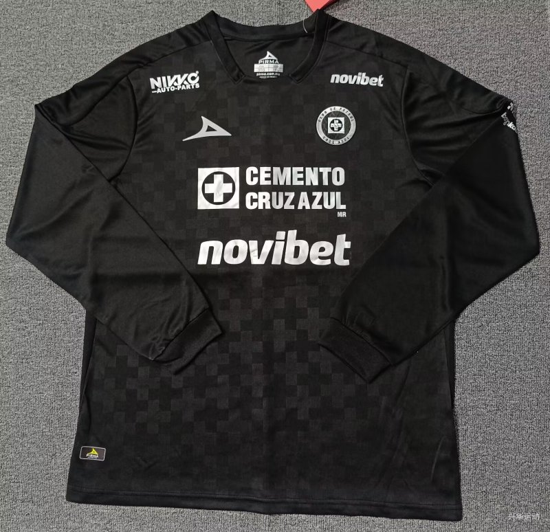 2025-26 Mens Cruz Azul Third away black  Long Sleeve Soccer Jersey