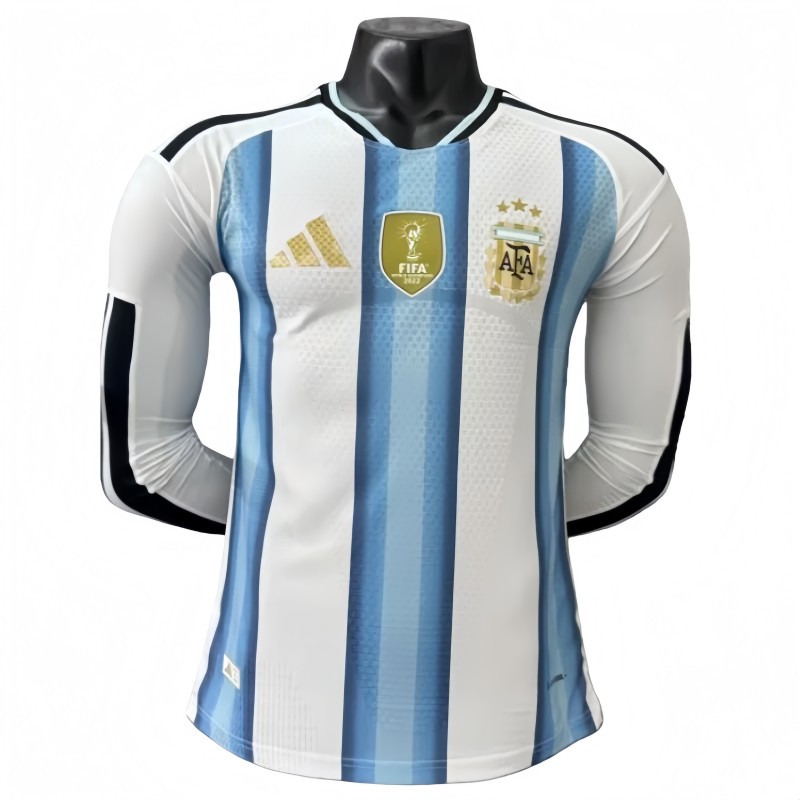 2026-27 Mens Argentina home Player version with FIFA World Champions 2022 Patch long sleeve soccer Jersey