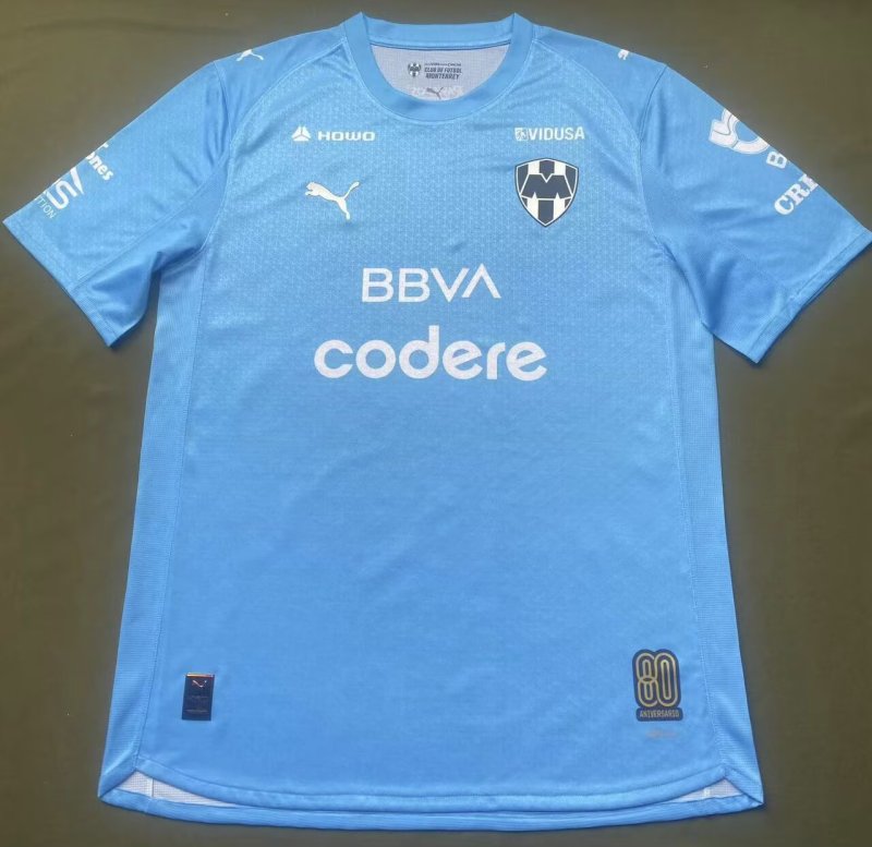 2025-26 Mens Monterrey lake blue goalkeeper Player version Soccer Jersey