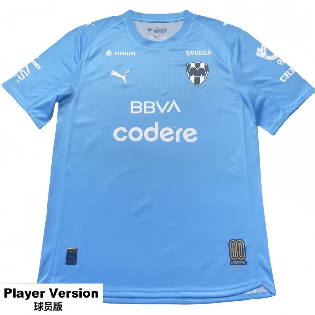 2025-26 Mens Monterrey lake blue goalkeeper Player version Soccer Jersey