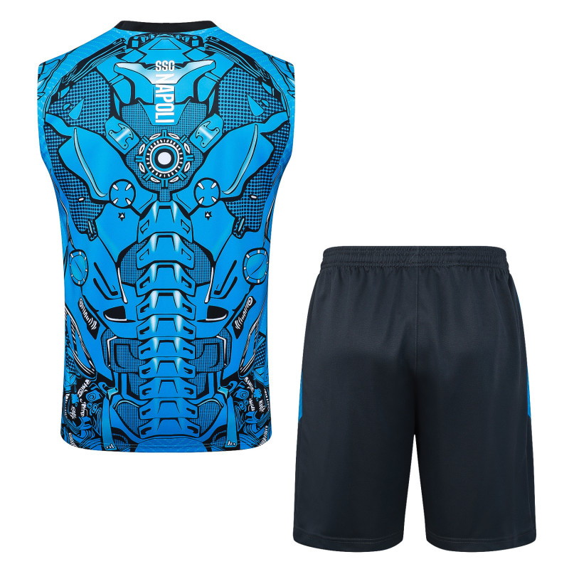 2025-26 Mens Napoli blue vest Training Short Suit D25207#