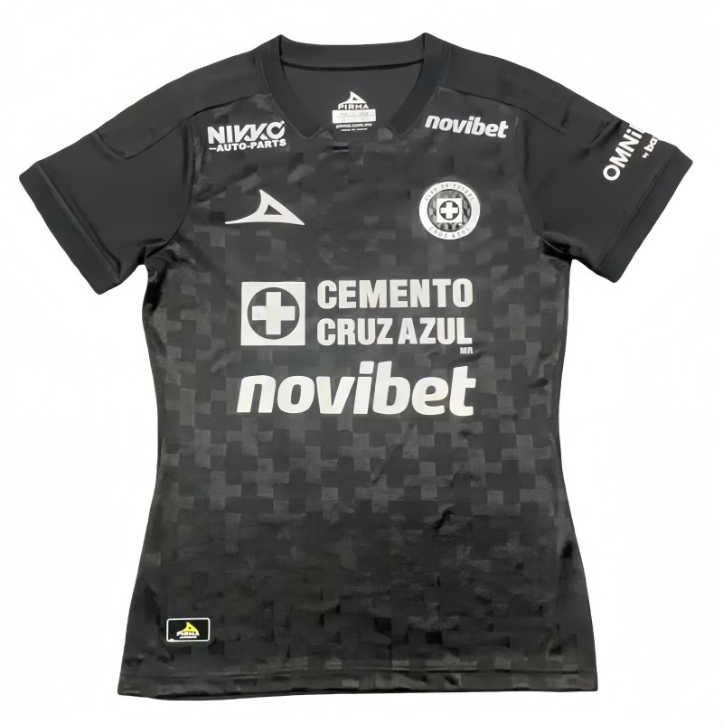 2025-26 Women Cruz Azul Third away black Soccer Jersey