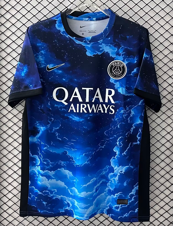 2025-26 Mens PSG away blue  Soccer Jersey