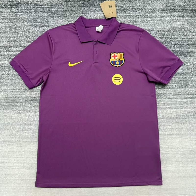 2025-26 Mens Barcelona Purple  polo soccer Jersey