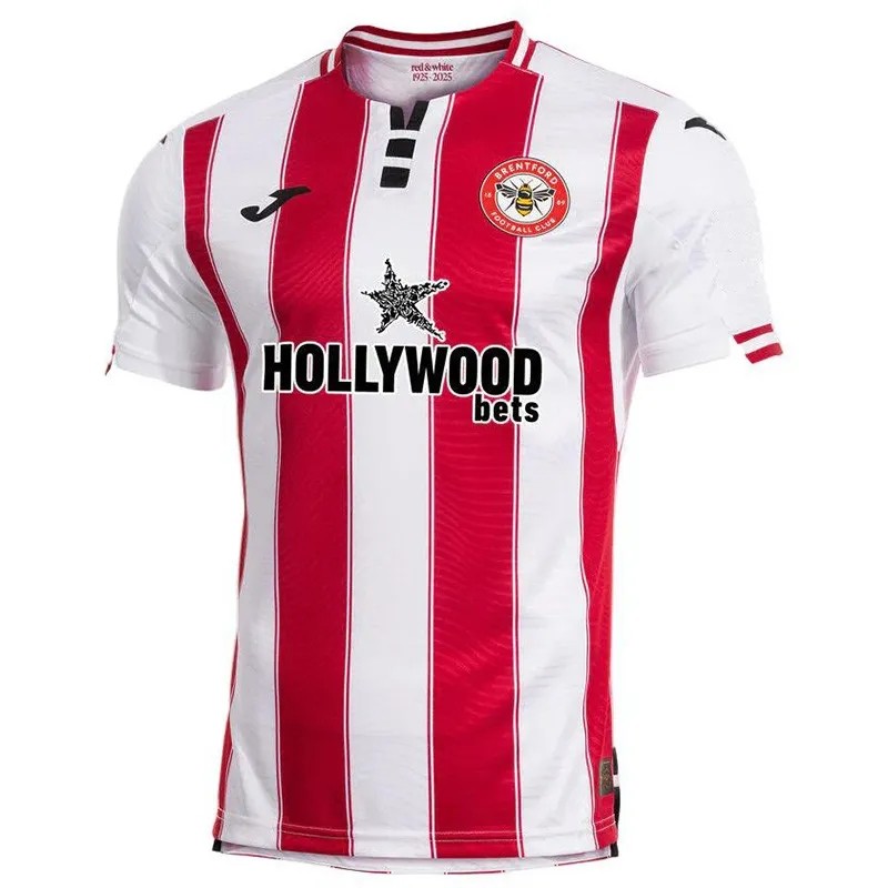 2025-26 Mens Brentford Home red white  Soccer Jersey