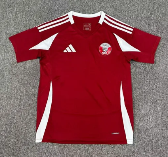 2025-26 Mens Qatar Home red Soccer Jersey