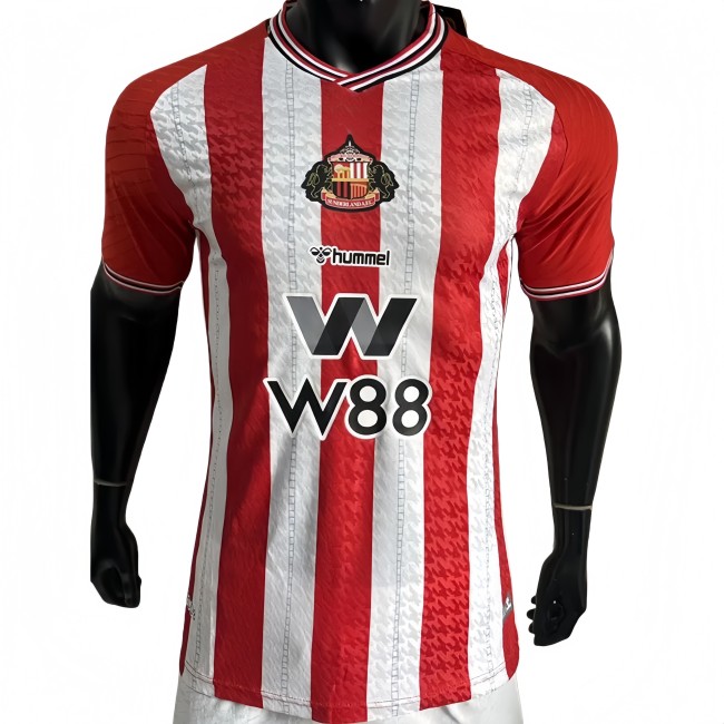 2025-26 Mens Sunderland home Red and white  Player version Soccer Jersey
