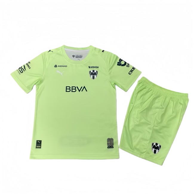 2025-26 Kids Monterrey grass green goalkeeper Soccer Jersey