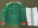 2026-27 Mexico Kids home green long sleeve Soccer Jersey