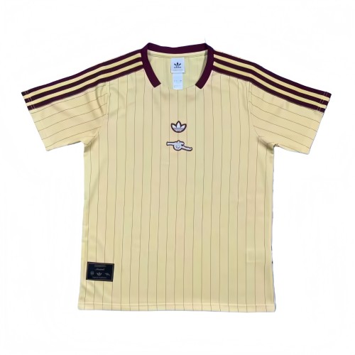 2025-26 Mens Arsenal casual style yellow Soccer jersey