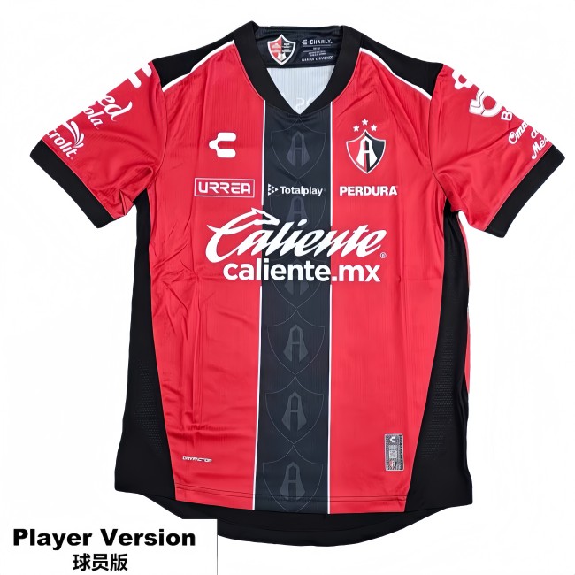 2025-26 Mens Atlas home red black Player version soccer Jersey