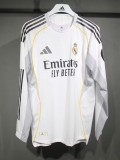 2025-26 Mens Real Madrid home white Long Sleeve Soccer Jersey