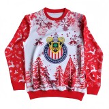 2025-26 Mens Chivas hoodie Christmas red white hoodie soccer jersey