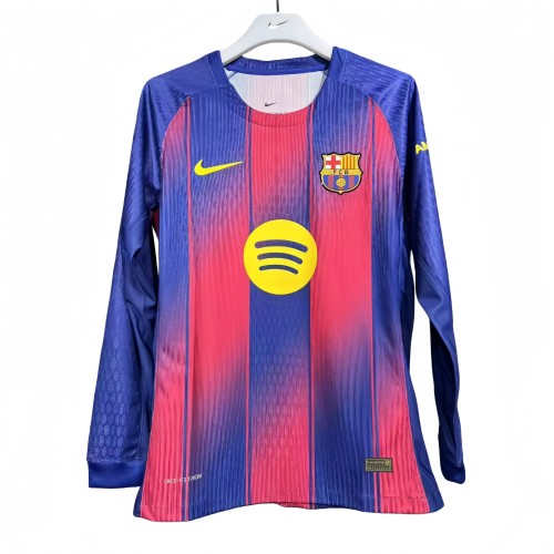 2025-26 Mens Barcelona home Long Sleeve soccer Jersey