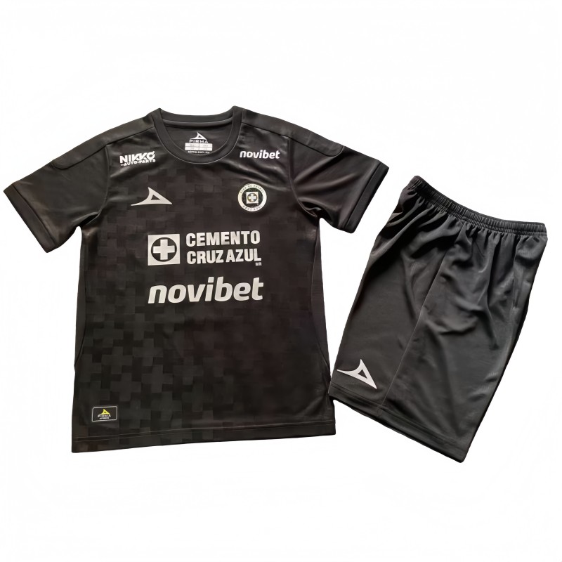 2025-26 Kids Cruz Azul Third away black Soccer Jersey