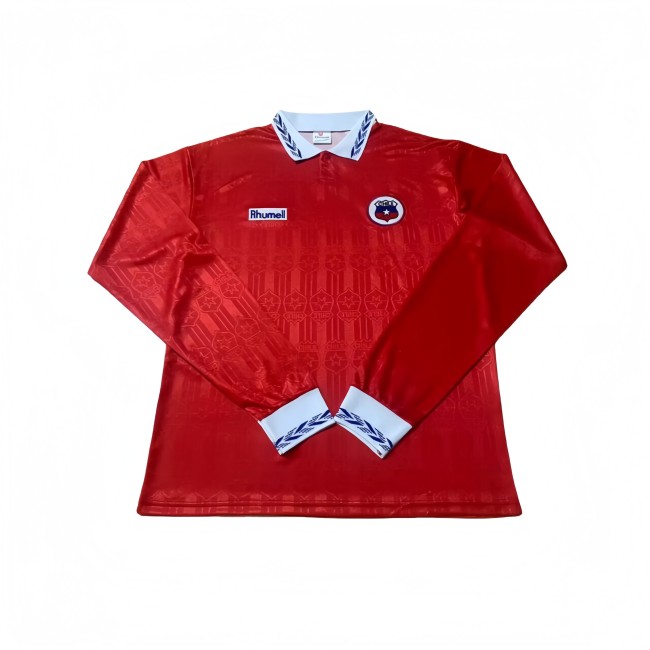 1995 Mens Retro Chile Home long sleeves red soccer Jersey