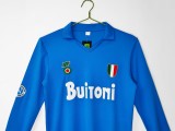 1987-88 Mens Italy Home Retro blue Long Sleeve Soccer Jersey