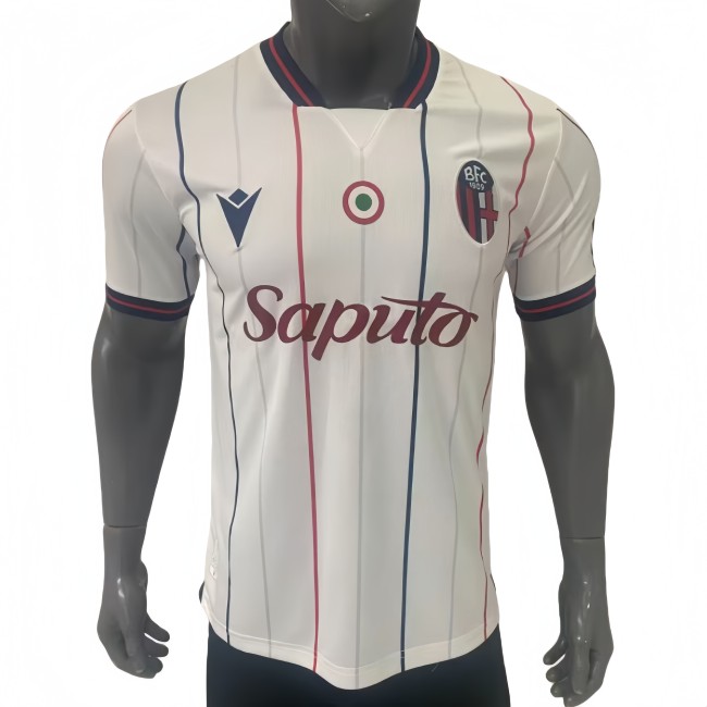 2025-26 Mens Bologna Away white  Player version Soccer Jersey