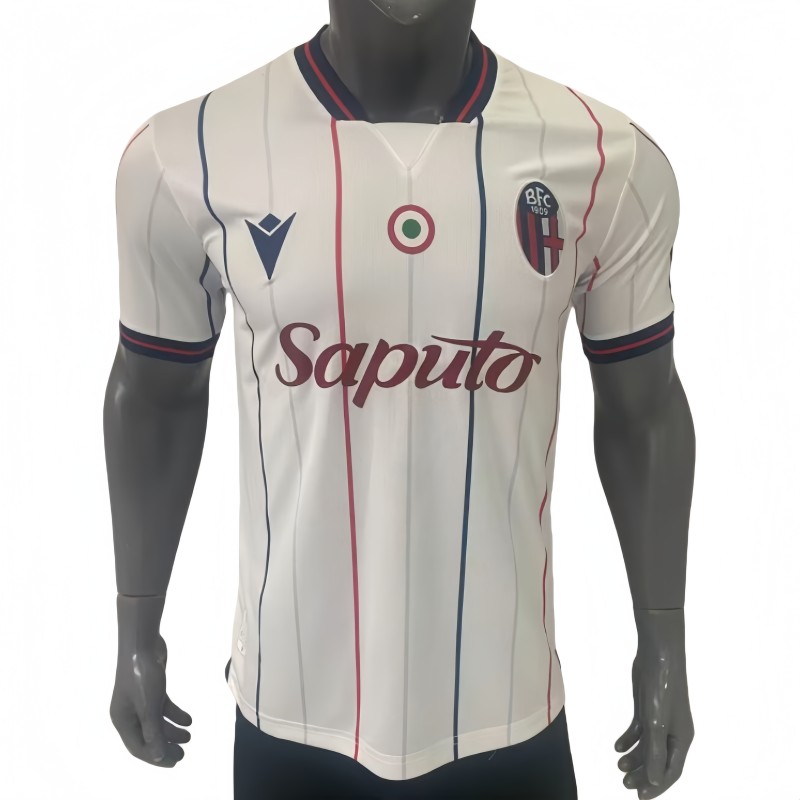 2025-26 Mens Bologna Away white  Player version Soccer Jersey