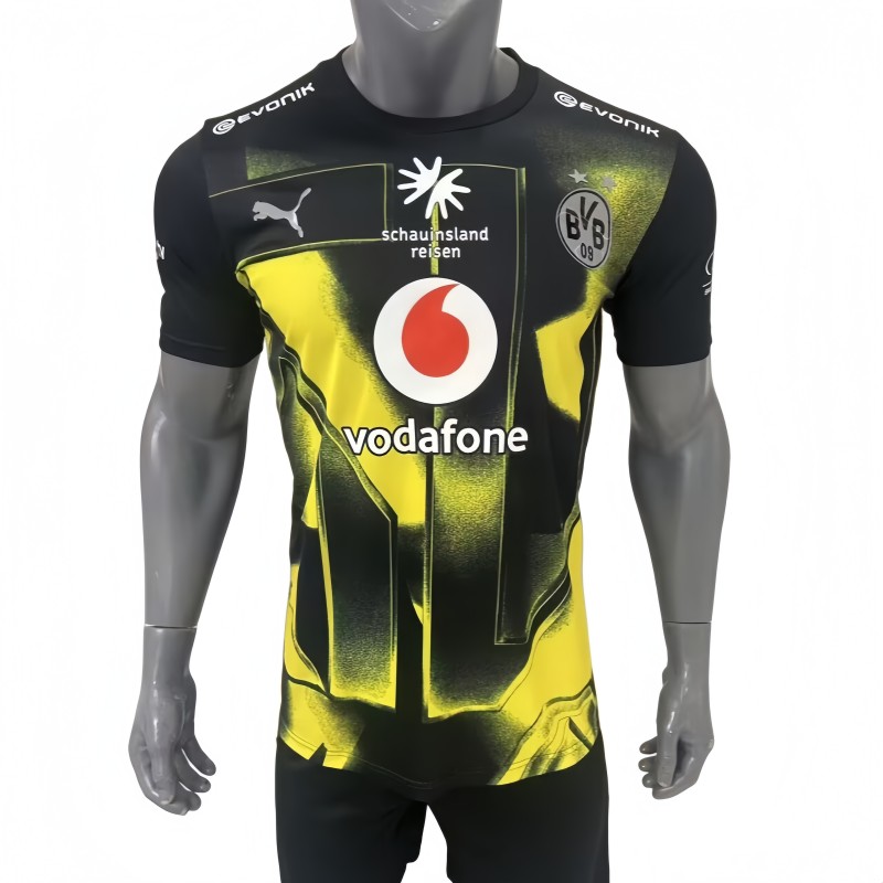 2025-26 Mens Borussia Dortmund  black and yellow  Player version soccer jersey