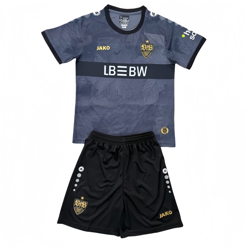 2025-26 Kids Stuttgart Third away black  Soccer Jersey