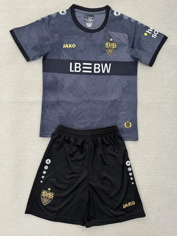 2025-26 Kids Stuttgart Third away black  Soccer Jersey
