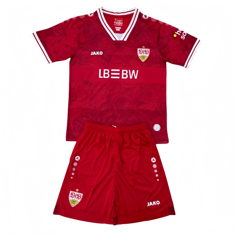 2025-26 Kids Stuttgart away red Soccer Jersey