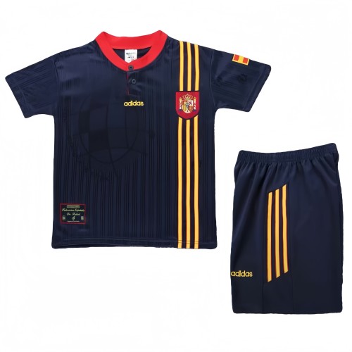 1996 Kids Spain Away Retro Soccer Jersey
