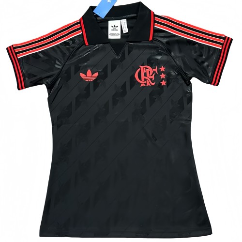2025-26 Women  Flamengo black polo soccer Jersey