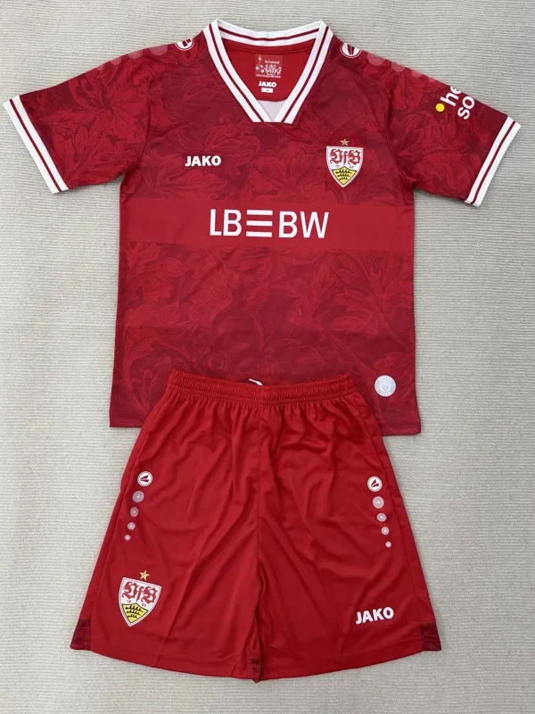 2025-26 Kids Stuttgart away red Soccer Jersey