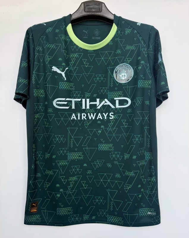 2025-26 Mens Manchester City Fourth Away 1:1 Dark Green soccer Jersey