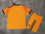 2025-26 Kids Roma away yellow soccer Jersey