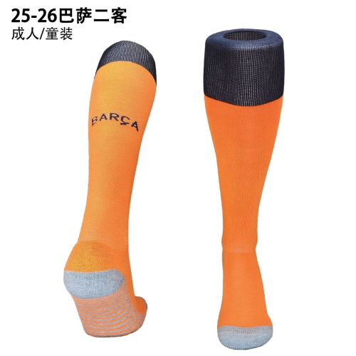 2025-26 Barcelona third away orange football socks