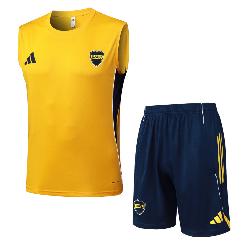2025-26 Mens Boca Juniors yellow Vest short training D25214#