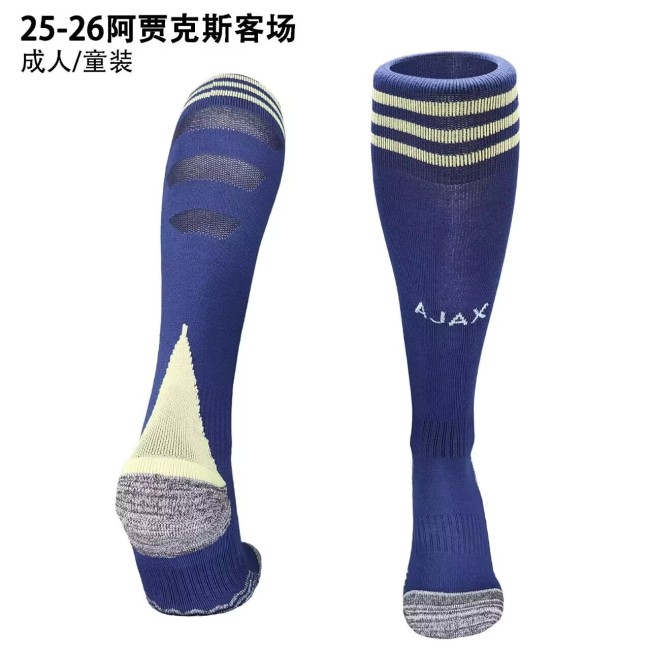 2025-26 Ajax away blue football socks