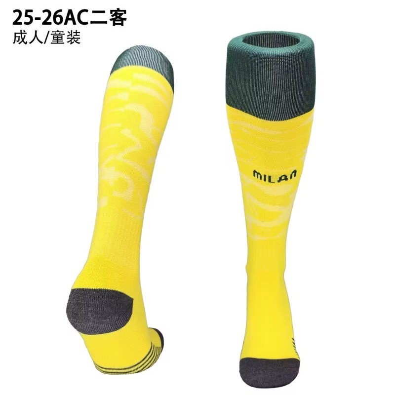2025-26 AC Milan third away yellow football socks