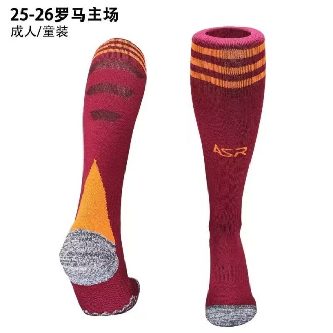 2025-26  Roma home red football socks