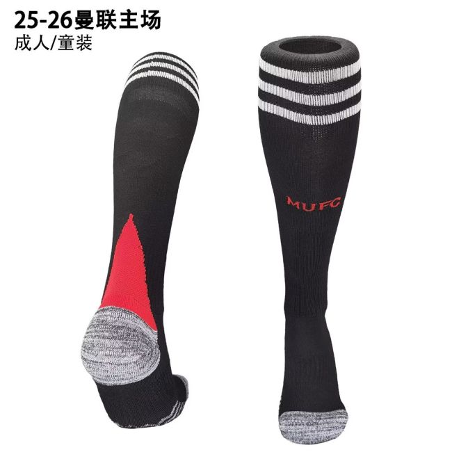 2025-26  Manchester United home black football socks