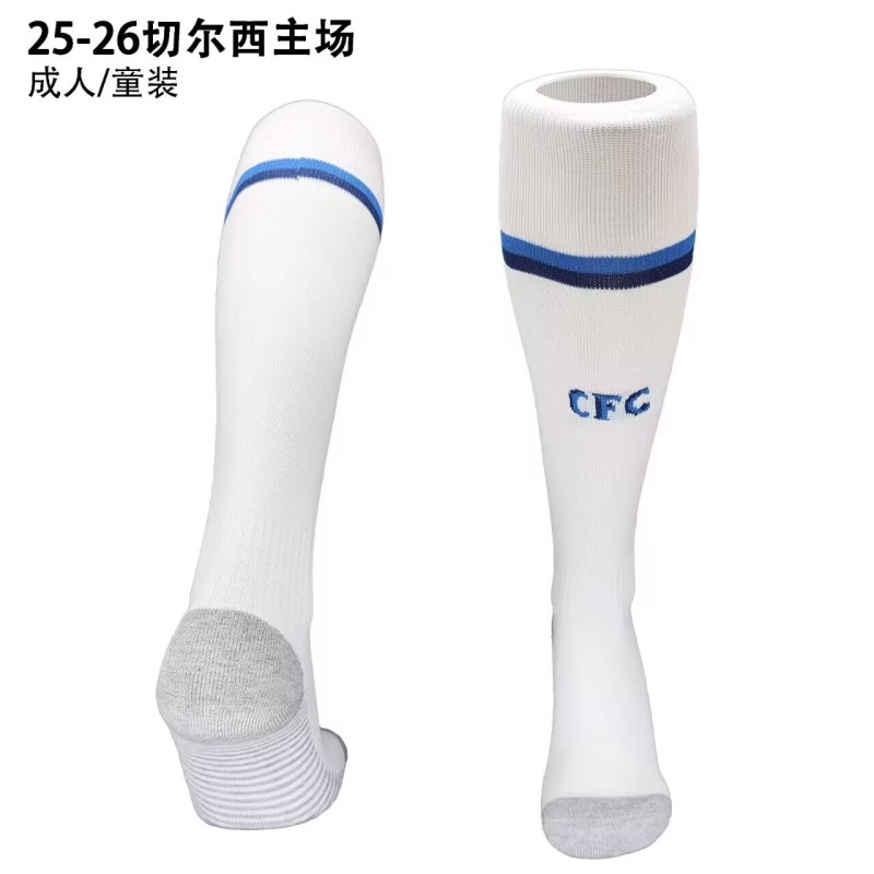 2025-26  chelsea home white football socks