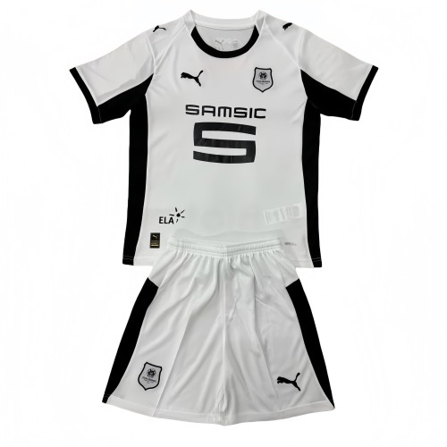 2025-26 Kids Stade Rennais away white Soccer Jersey