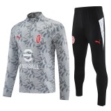 2025-26 Mens AC Milan Gray half-pull Tracksuit suit