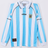 1996-97 Mens Argentina Retro  home long sleeve soccer Jersey
