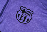 2025-26 Mens Barcelona Purple Half Pull Tracksuit suit