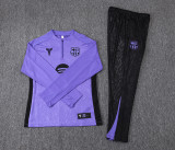 2025-26 Mens Barcelona Purple Half Pull Tracksuit suit